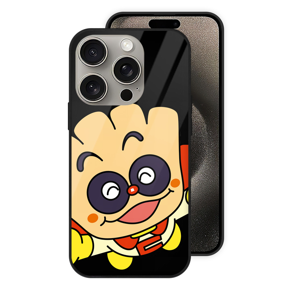 （画像用） アンパンマン Anpanman 【iPhone15Pro対応】スマホケース 耐衝撃＆黄変防止 背面ガラス