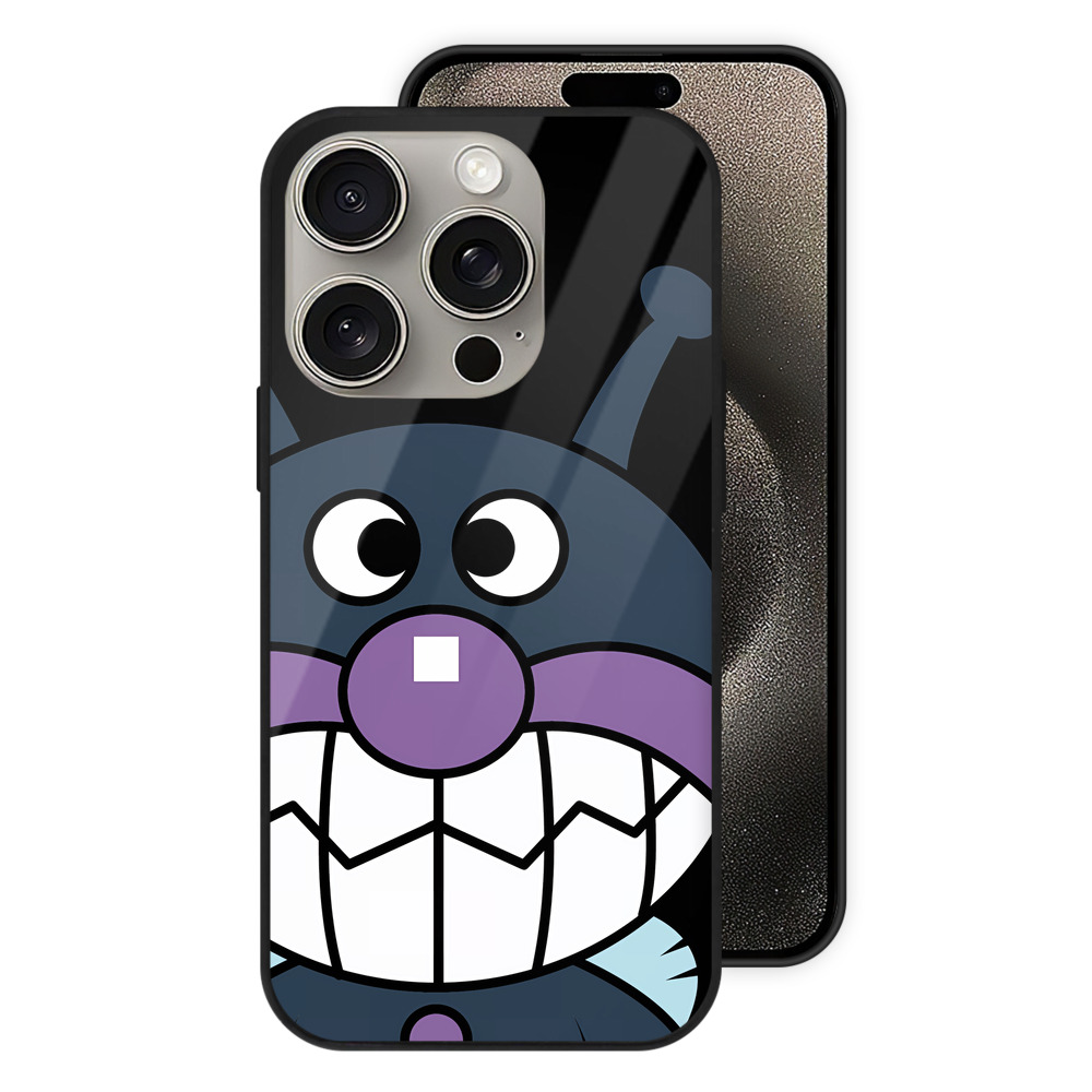 （画像用） アンパンマン Anpanman 【iPhone15Pro対応】スマホケース 耐衝撃＆黄変防止 背面ガラス