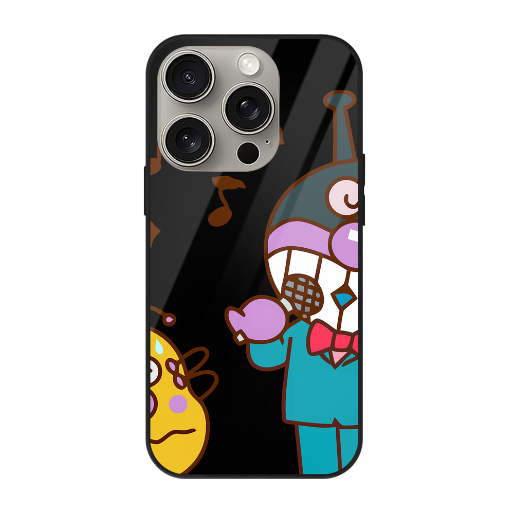 （画像用） アンパンマン Anpanman 【iPhone15Pro対応】スマホケース 耐衝撃＆黄変防止 背面ガラス