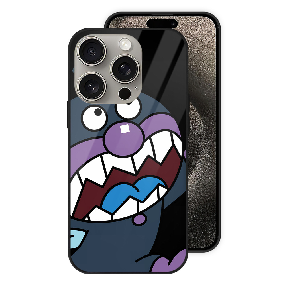 （画像用） アンパンマン Anpanman 【iPhone15Pro対応】スマホケース 耐衝撃＆黄変防止 背面ガラス