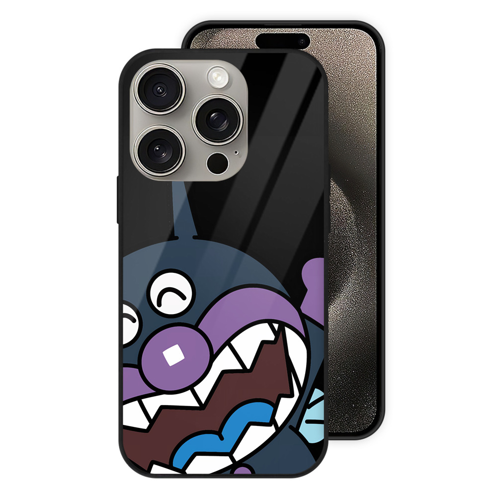 （画像用） アンパンマン Anpanman 【iPhone15Pro対応】スマホケース 耐衝撃＆黄変防止 背面ガラス
