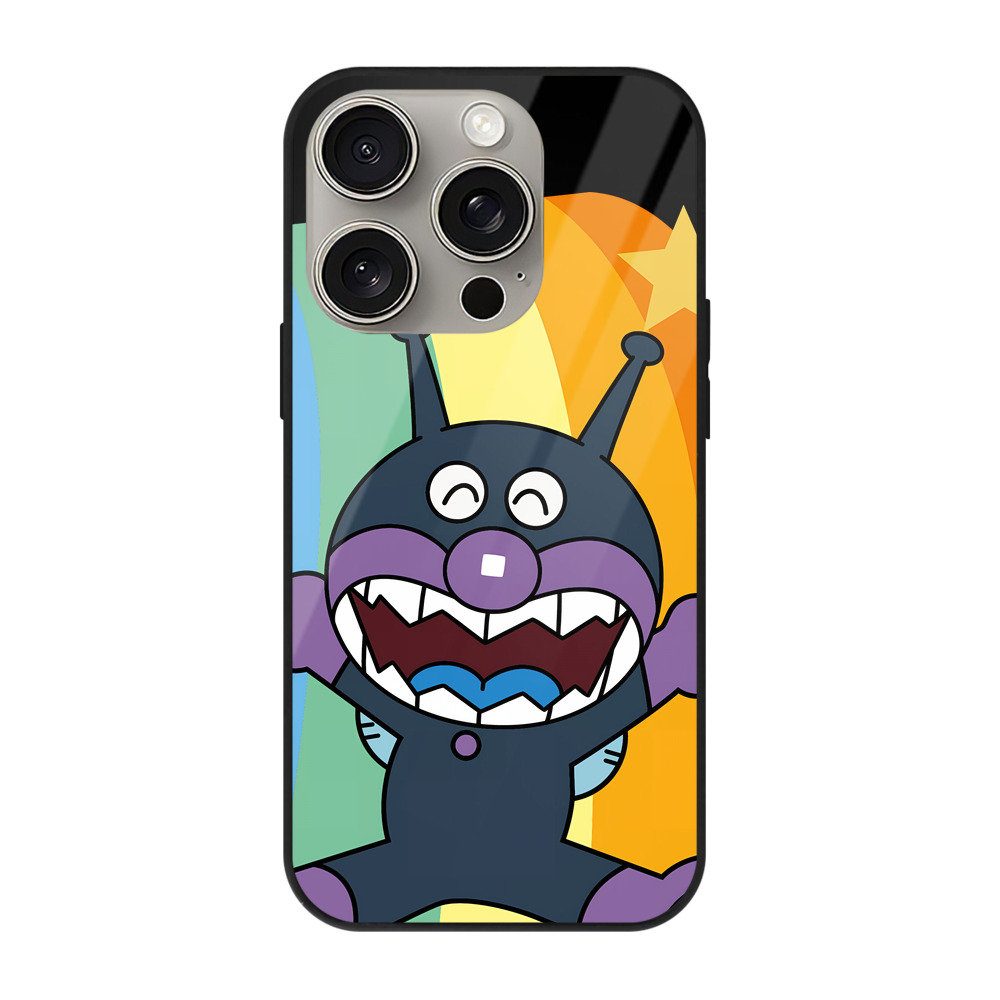 （画像用） アンパンマン Anpanman 【iPhone15Pro対応】スマホケース 耐衝撃＆黄変防止 背面ガラス