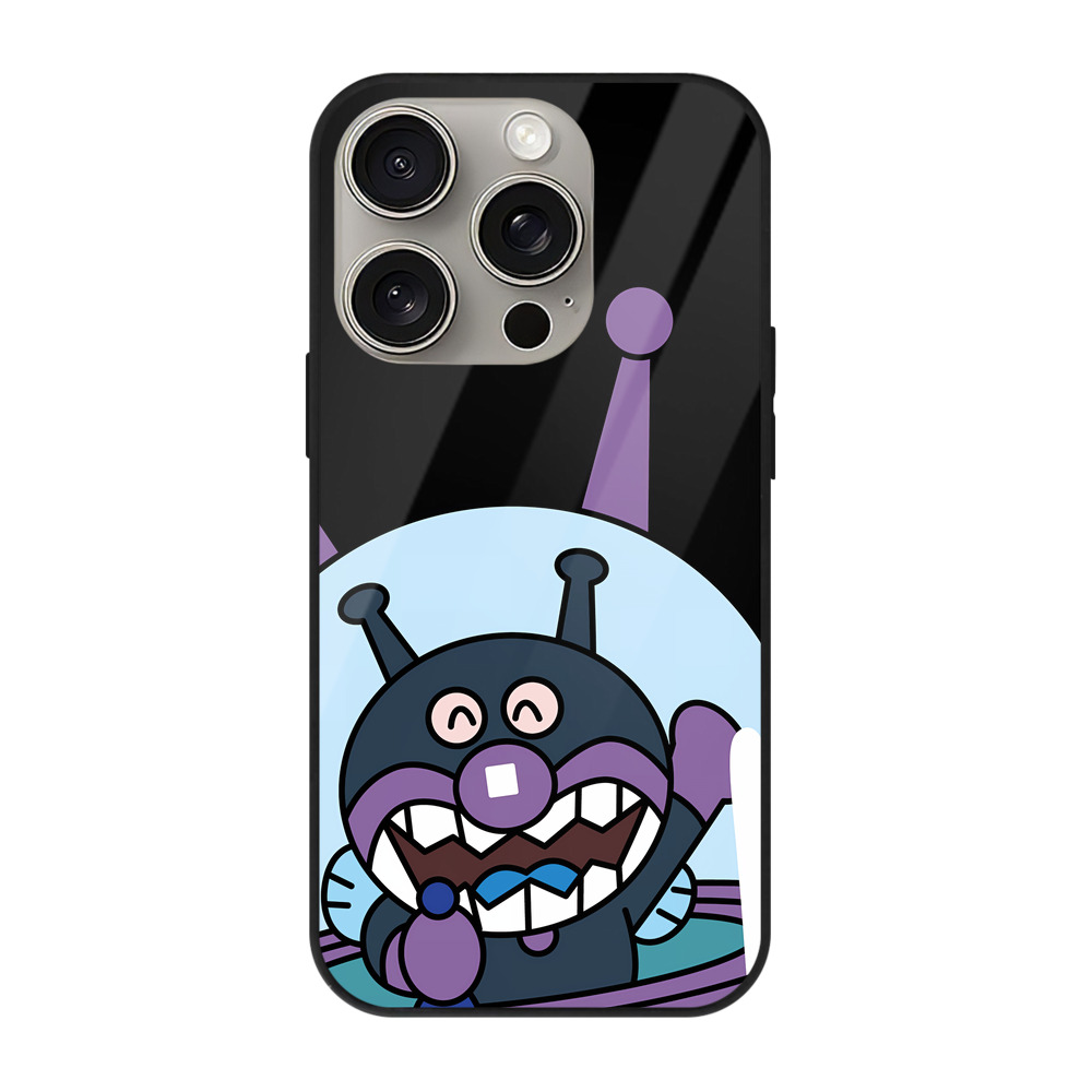 （画像用） アンパンマン Anpanman 【iPhone15Pro対応】スマホケース 耐衝撃＆黄変防止 背面ガラス