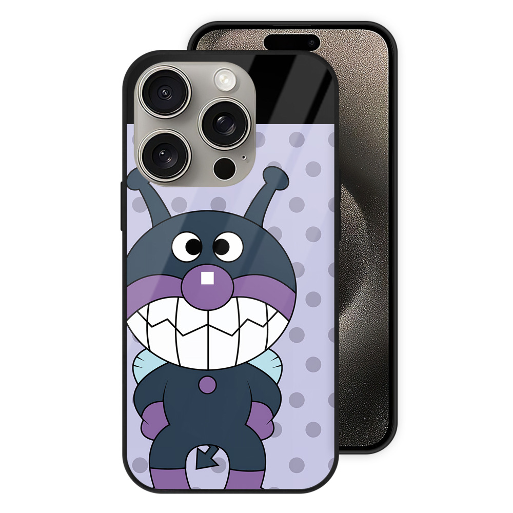 （画像用） アンパンマン Anpanman 【iPhone15Pro対応】スマホケース 耐衝撃＆黄変防止 背面ガラス