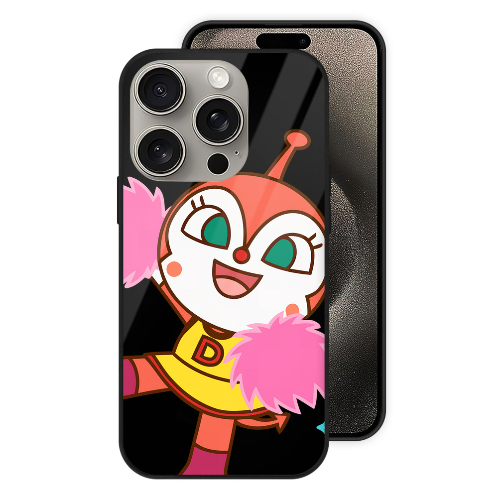 （画像用） アンパンマン Anpanman 【iPhone15Pro対応】スマホケース 耐衝撃＆黄変防止 背面ガラス