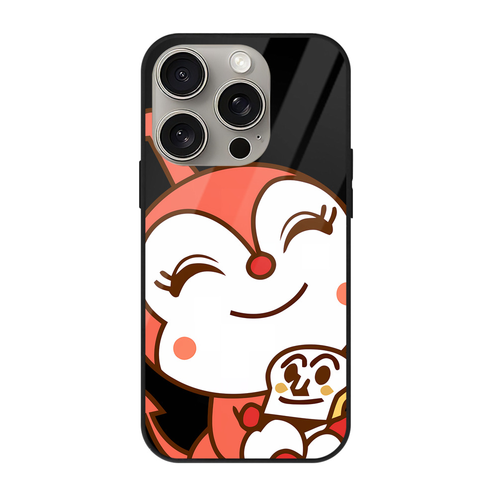（画像用） アンパンマン Anpanman 【iPhone15Pro対応】スマホケース 耐衝撃＆黄変防止 背面ガラス