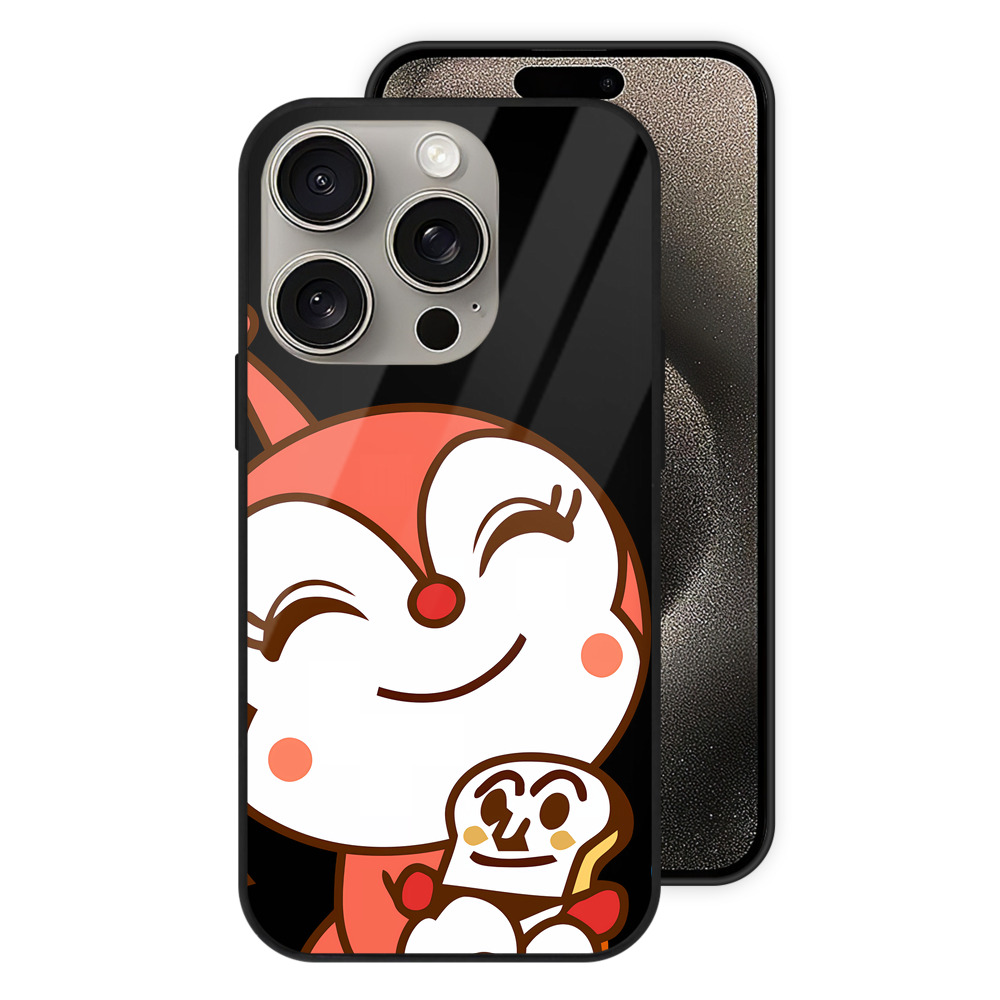 （画像用） アンパンマン Anpanman 【iPhone15Pro対応】スマホケース 耐衝撃＆黄変防止 背面ガラス