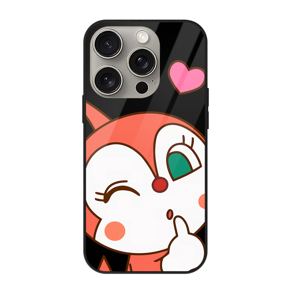 （画像用） アンパンマン Anpanman 【iPhone15Pro対応】スマホケース 耐衝撃＆黄変防止 背面ガラス