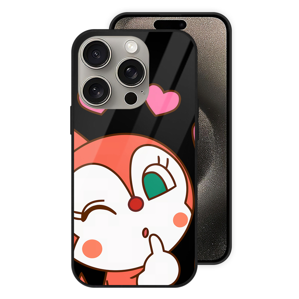 （画像用） アンパンマン Anpanman 【iPhone15Pro対応】スマホケース 耐衝撃＆黄変防止 背面ガラス