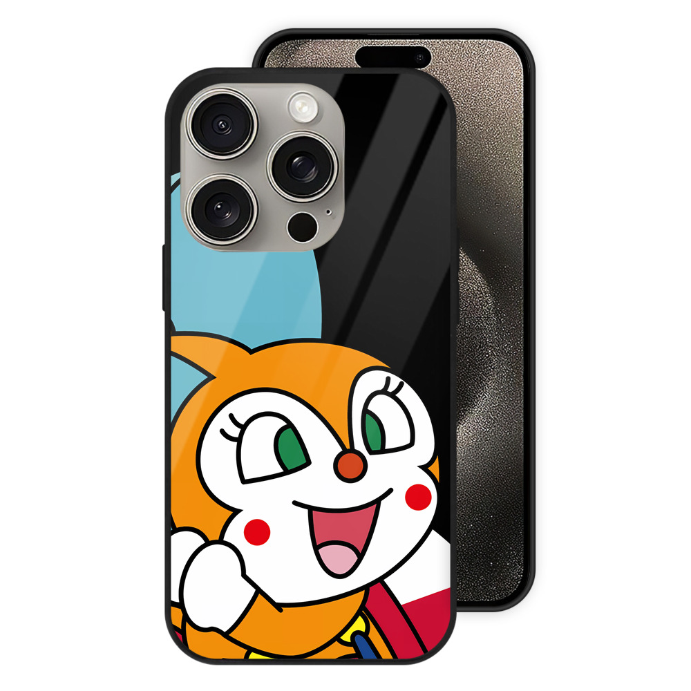 （画像用） アンパンマン Anpanman 【iPhone15Pro対応】スマホケース 耐衝撃＆黄変防止 背面ガラス