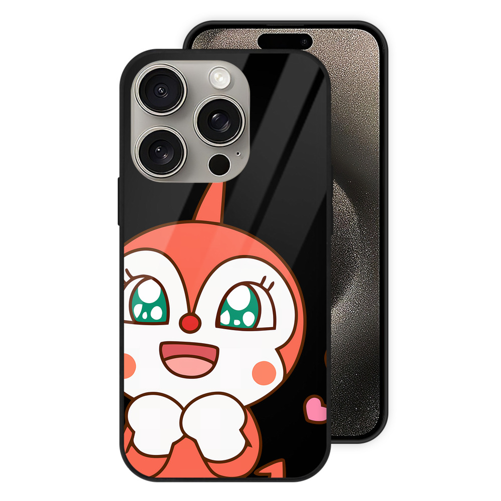 （画像用） アンパンマン Anpanman 【iPhone15Pro対応】スマホケース 耐衝撃＆黄変防止 背面ガラス