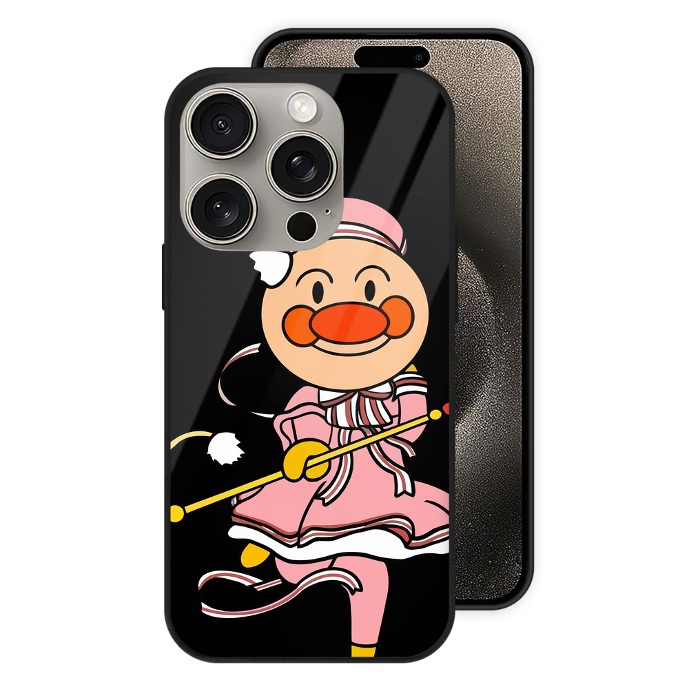（画像用） アンパンマン Anpanman 【iPhone15Pro対応】スマホケース 耐衝撃＆黄変防止 背面ガラス
