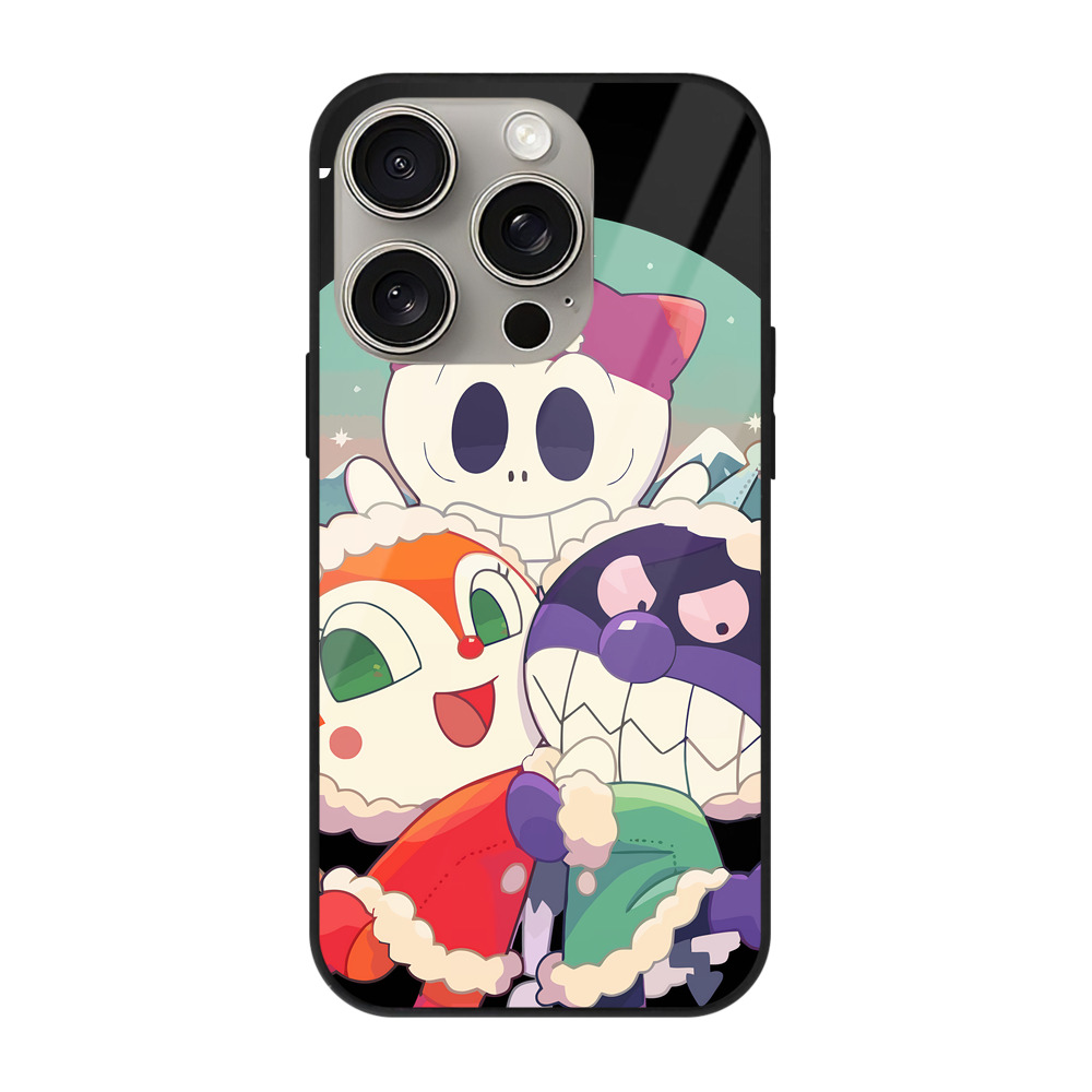 （画像用） アンパンマン Anpanman 【iPhone15Pro対応】スマホケース 耐衝撃＆黄変防止 背面ガラス