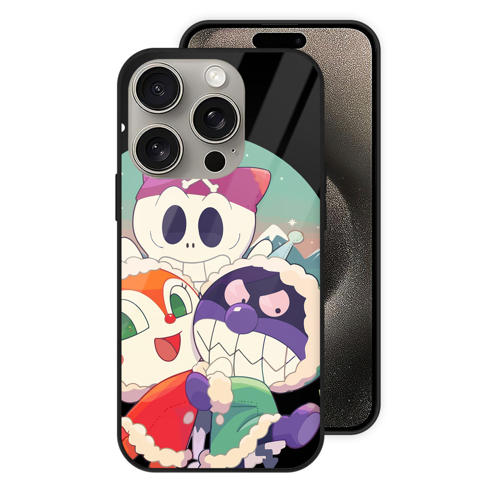 （画像用） アンパンマン Anpanman 【iPhone15Pro対応】スマホケース 耐衝撃＆黄変防止 背面ガラス