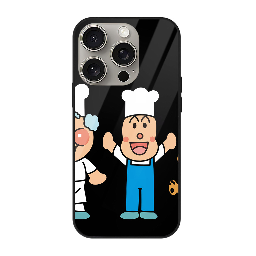 （画像用） アンパンマン Anpanman 【iPhone15Pro対応】スマホケース 耐衝撃＆黄変防止 背面ガラス