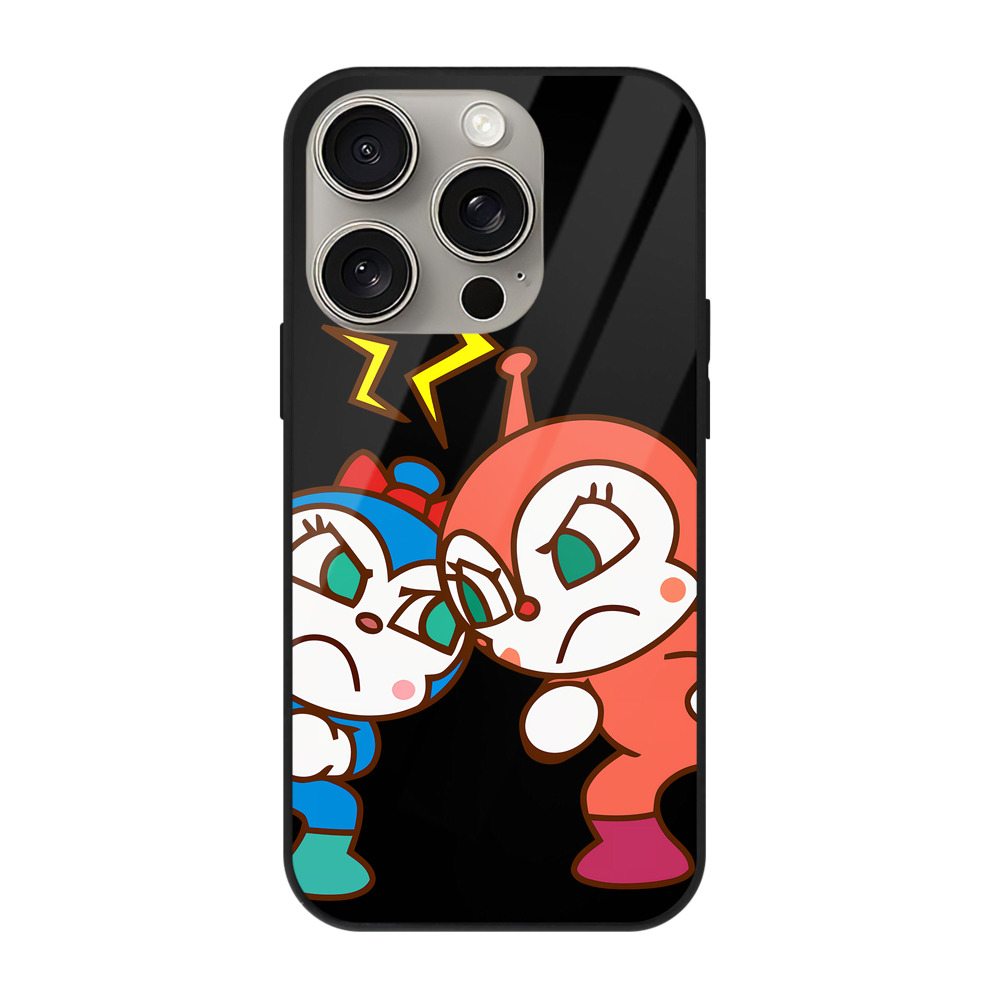 （画像用） アンパンマン Anpanman 【iPhone15Pro対応】スマホケース 耐衝撃＆黄変防止 背面ガラス