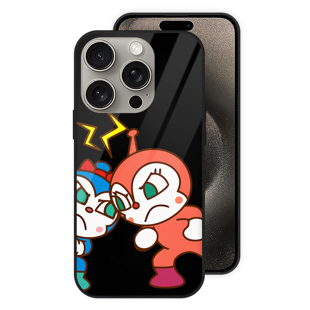 （画像用） アンパンマン Anpanman 【iPhone15Pro対応】スマホケース 耐衝撃＆黄変防止 背面ガラス