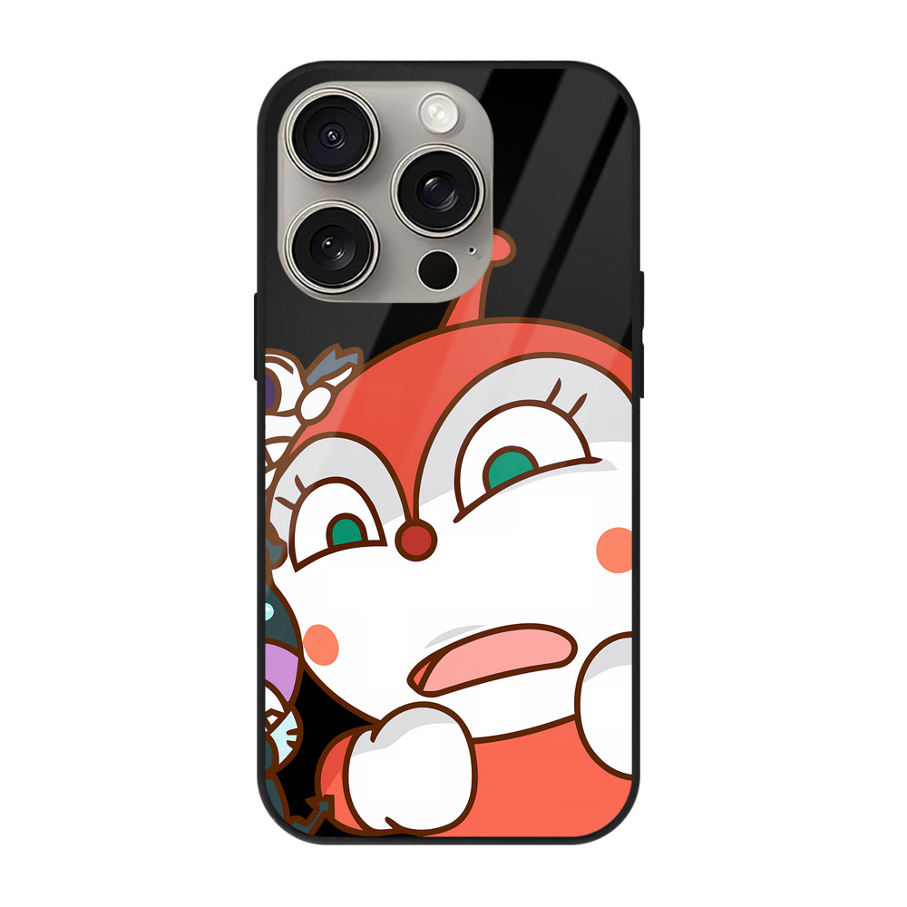 （画像用） アンパンマン Anpanman 【iPhone15Pro対応】スマホケース 耐衝撃＆黄変防止 背面ガラス