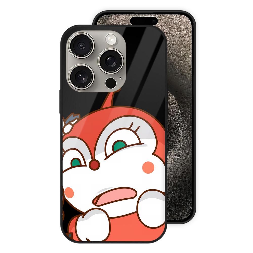 （画像用） アンパンマン Anpanman 【iPhone15Pro対応】スマホケース 耐衝撃＆黄変防止 背面ガラス