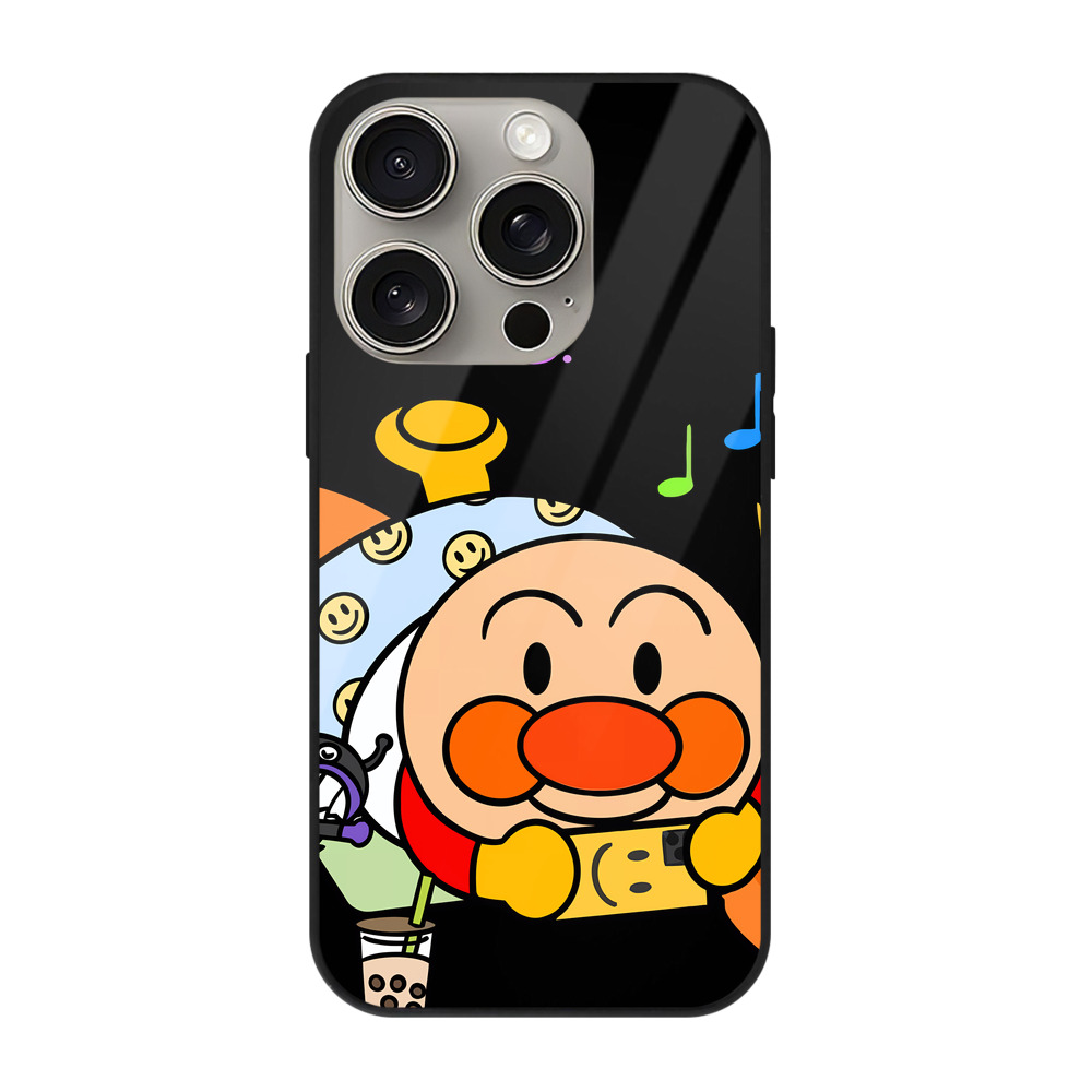 （画像用） アンパンマン Anpanman 【iPhone15Pro対応】スマホケース 耐衝撃＆黄変防止 背面ガラス