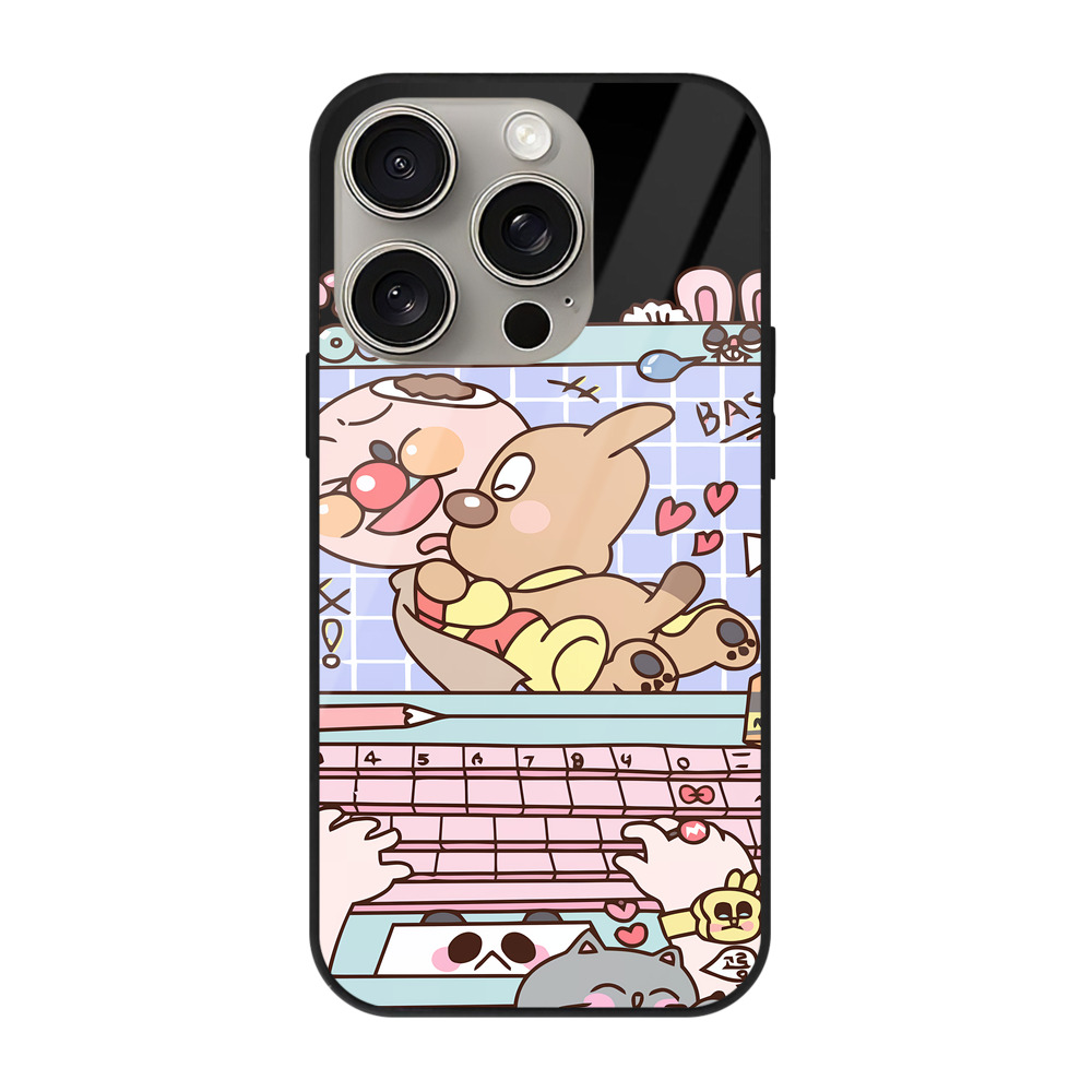 （画像用） アンパンマン Anpanman 【iPhone15Pro対応】スマホケース 耐衝撃＆黄変防止 背面ガラス