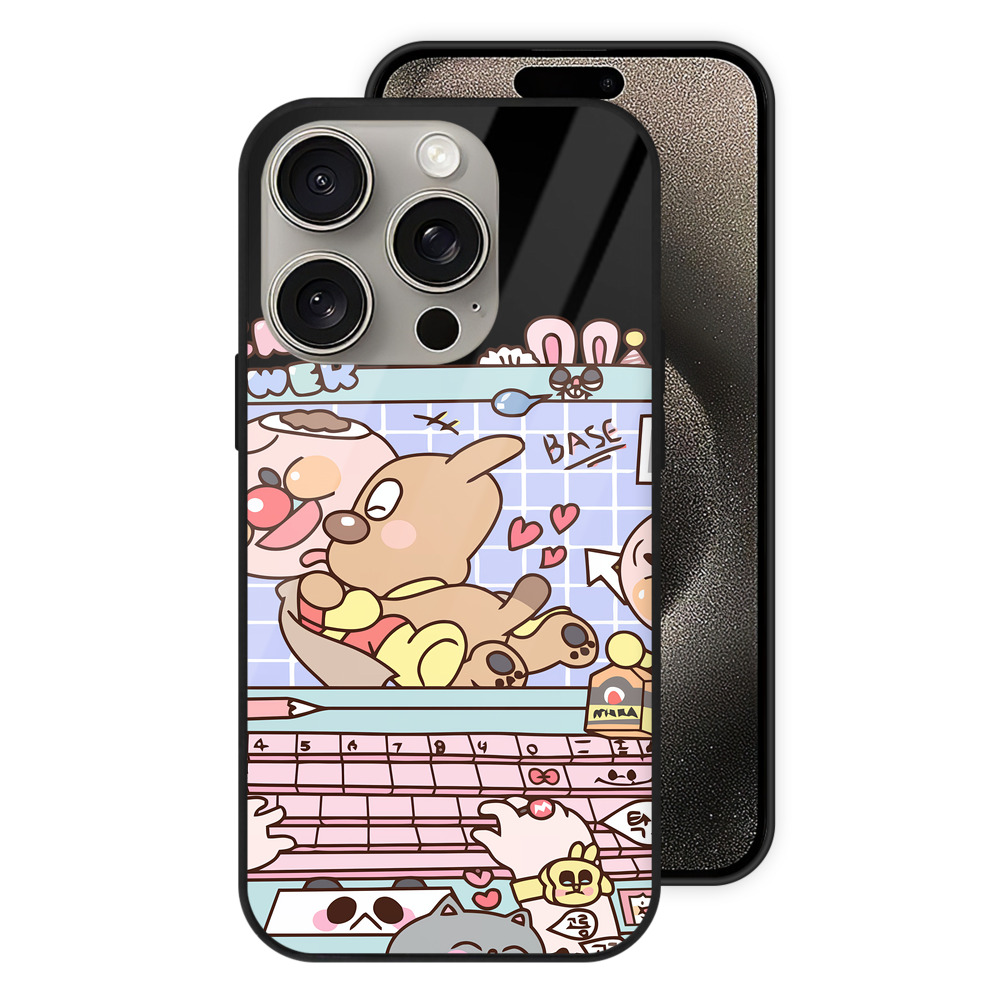 （画像用） アンパンマン Anpanman 【iPhone15Pro対応】スマホケース 耐衝撃＆黄変防止 背面ガラス