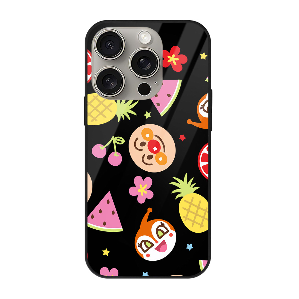 （画像用） アンパンマン Anpanman 【iPhone15Pro対応】スマホケース 耐衝撃＆黄変防止 背面ガラス