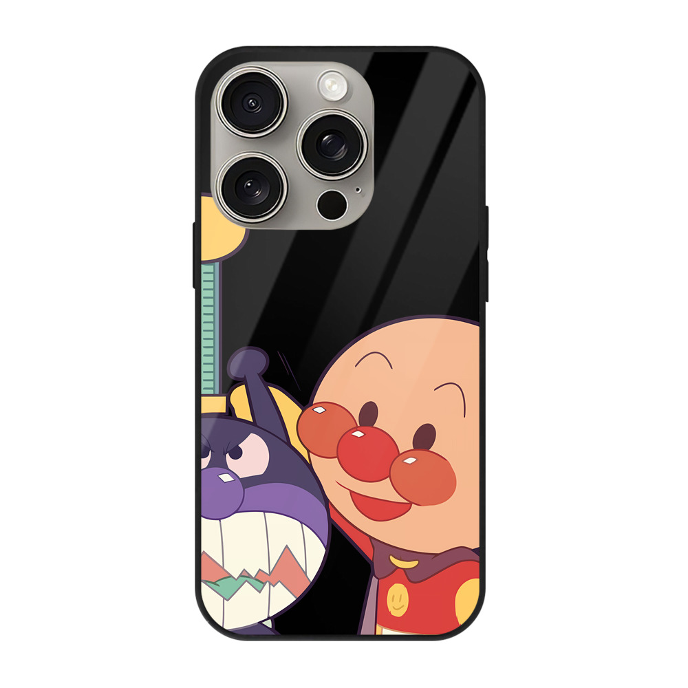 （画像用） アンパンマン Anpanman 【iPhone15Pro対応】スマホケース 耐衝撃＆黄変防止 背面ガラス