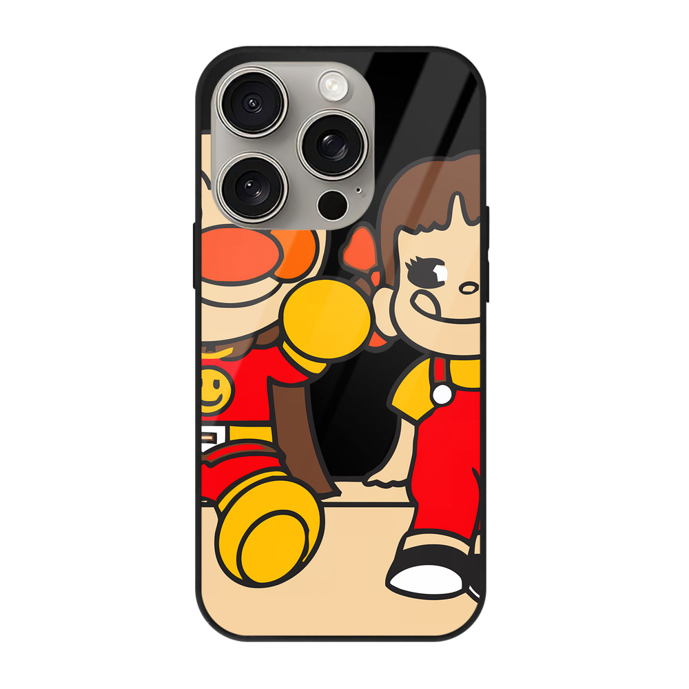 （画像用） アンパンマン Anpanman 【iPhone15Pro対応】スマホケース 耐衝撃＆黄変防止 背面ガラス