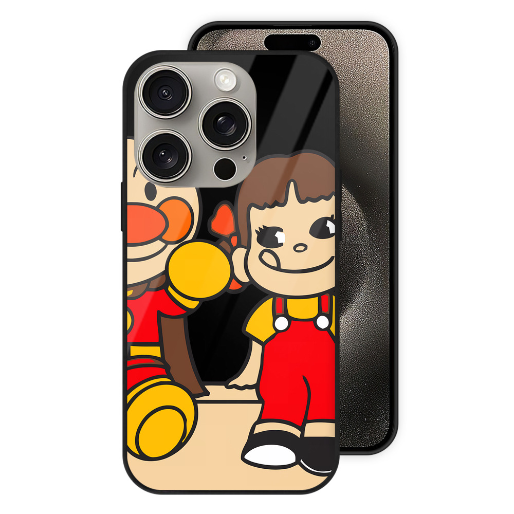 （画像用） アンパンマン Anpanman 【iPhone15Pro対応】スマホケース 耐衝撃＆黄変防止 背面ガラス