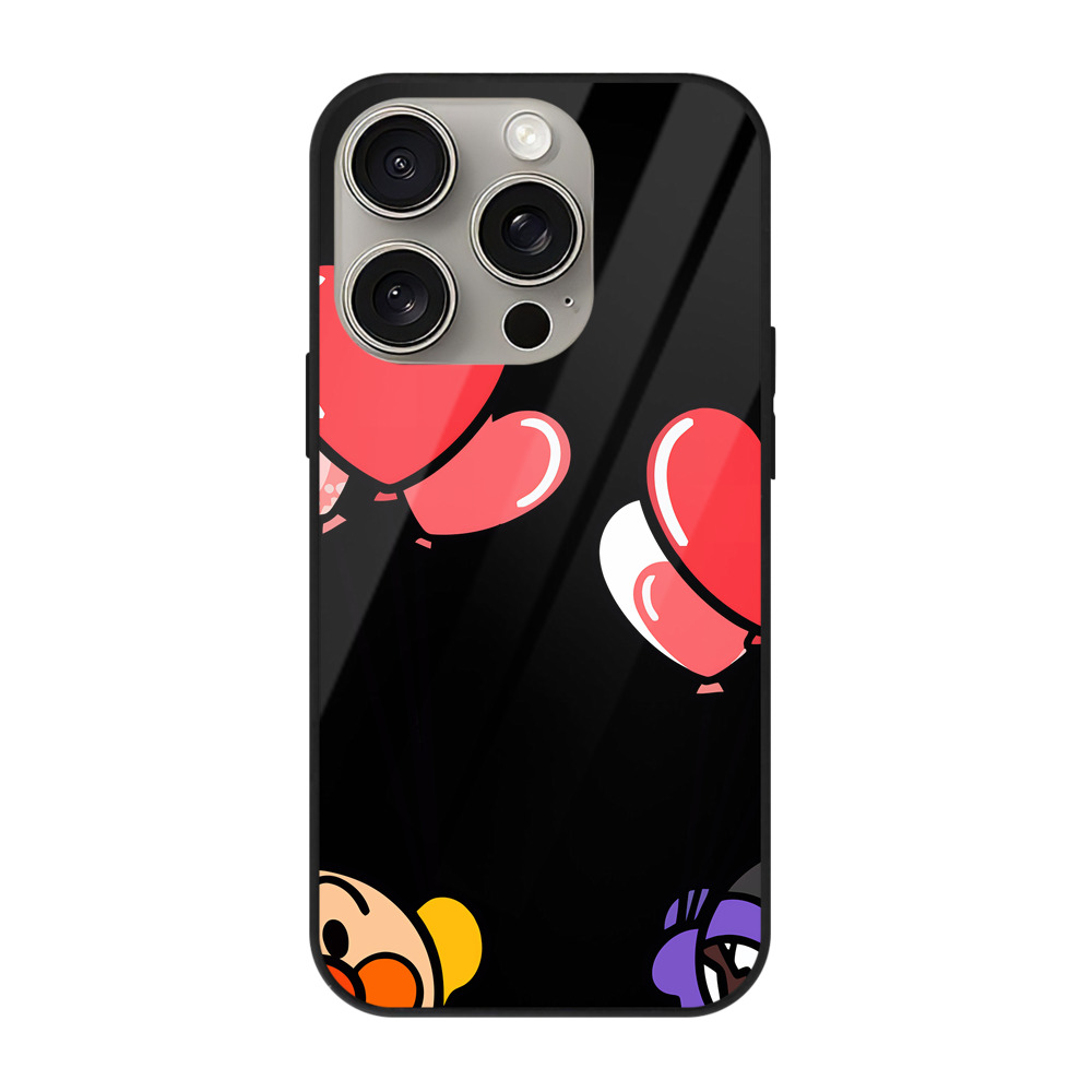 （画像用） アンパンマン Anpanman 【iPhone15Pro対応】スマホケース 耐衝撃＆黄変防止 背面ガラス