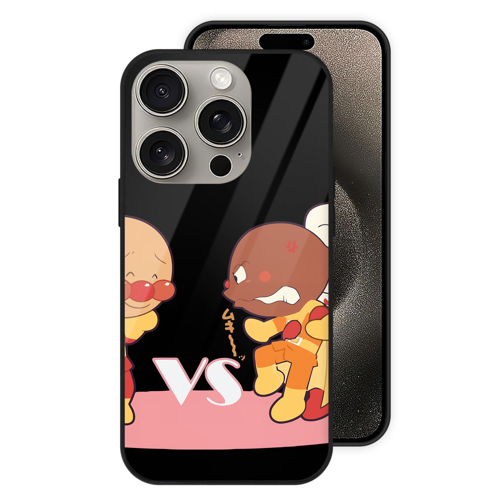 （画像用） アンパンマン Anpanman 【iPhone15Pro対応】スマホケース 耐衝撃＆黄変防止 背面ガラス