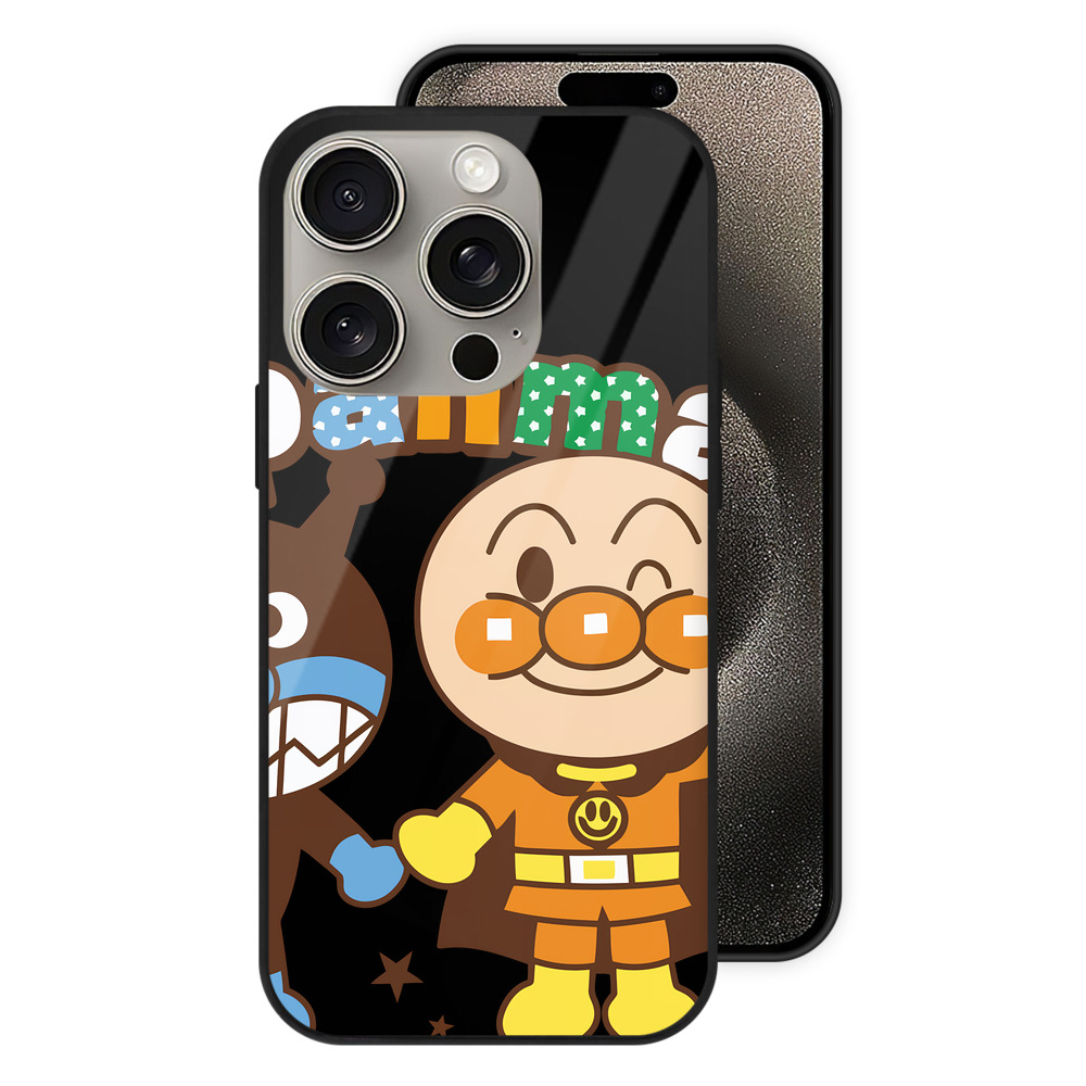 （画像用） アンパンマン Anpanman 【iPhone15Pro対応】スマホケース 耐衝撃＆黄変防止 背面ガラス