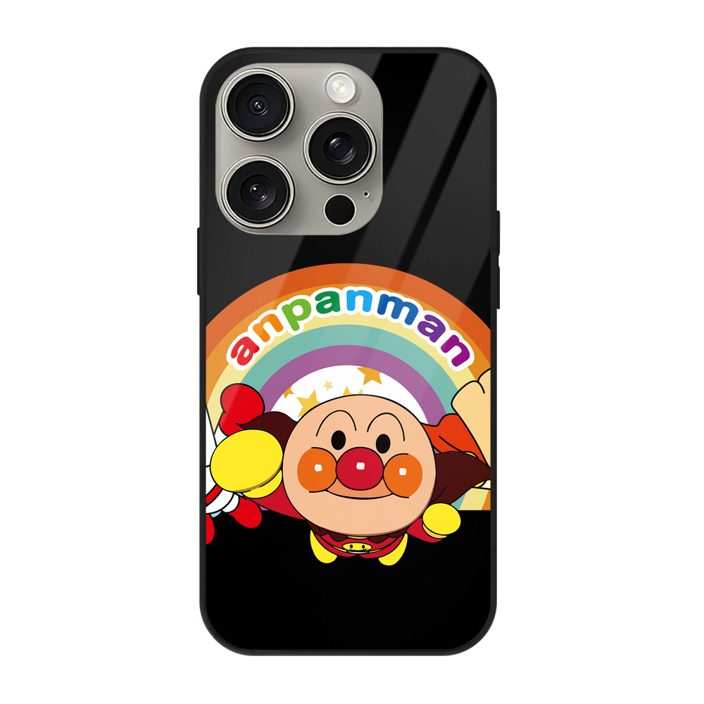 （画像用） アンパンマン Anpanman 【iPhone15Pro対応】スマホケース 耐衝撃＆黄変防止 背面ガラス