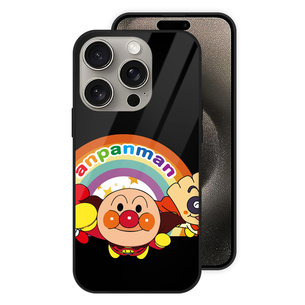 （画像用） アンパンマン Anpanman 【iPhone15Pro対応】スマホケース 耐衝撃＆黄変防止 背面ガラス