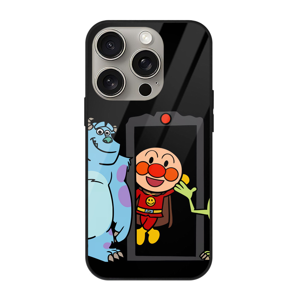 （画像用） アンパンマン Anpanman 【iPhone15Pro対応】スマホケース 耐衝撃＆黄変防止 背面ガラス