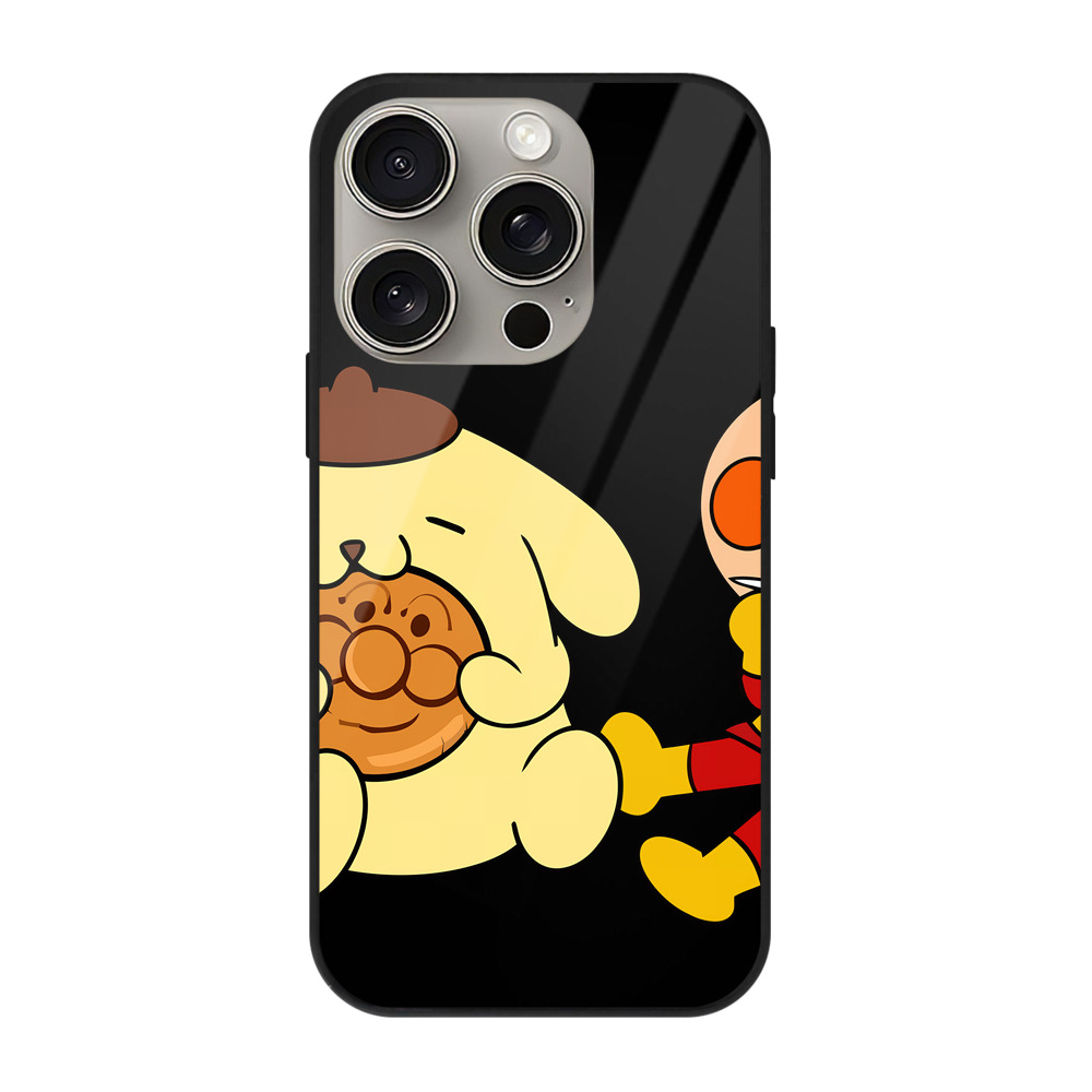 （画像用） アンパンマン Anpanman 【iPhone15Pro対応】スマホケース 耐衝撃＆黄変防止 背面ガラス