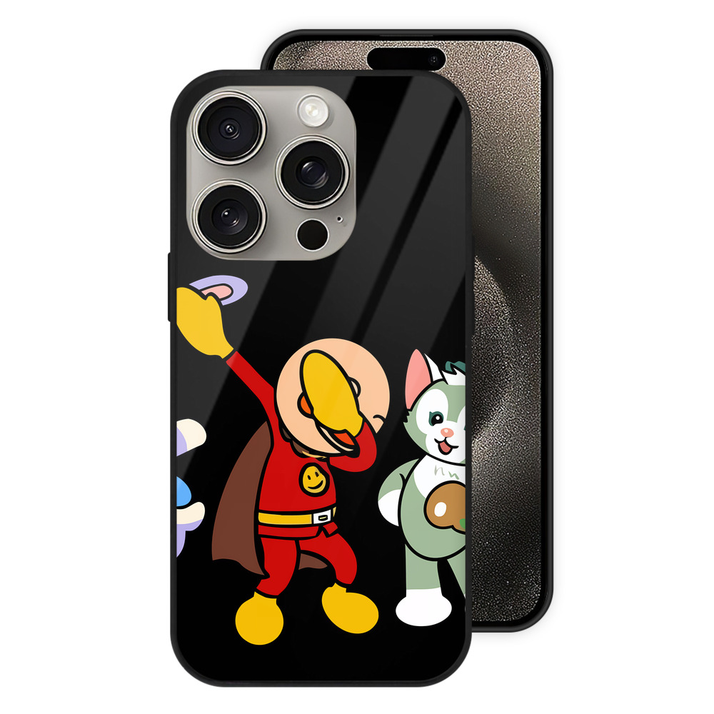 （画像用） アンパンマン Anpanman 【iPhone15Pro対応】スマホケース 耐衝撃＆黄変防止 背面ガラス