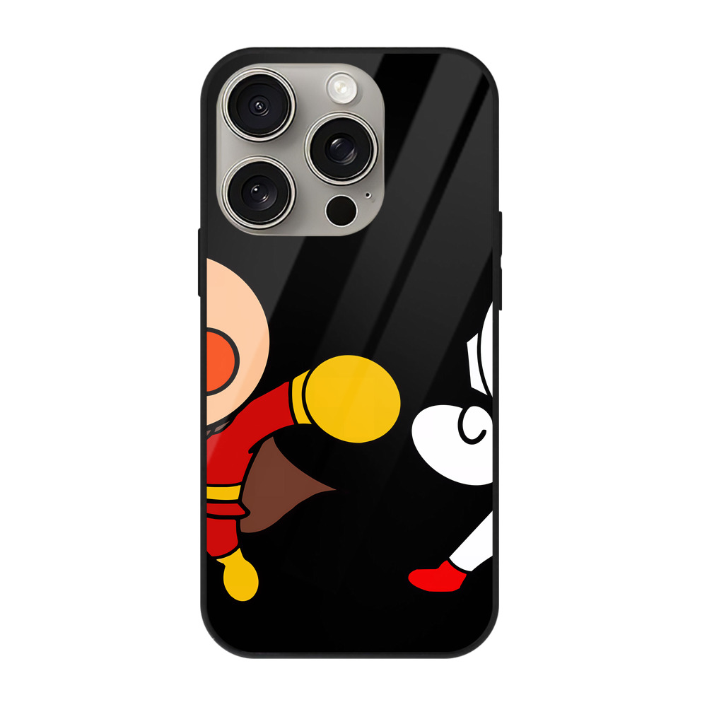 （画像用） アンパンマン Anpanman 【iPhone15Pro対応】スマホケース 耐衝撃＆黄変防止 背面ガラス