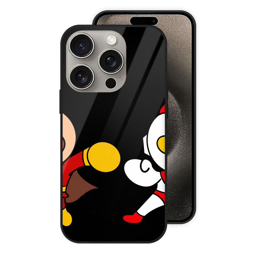 （画像用） アンパンマン Anpanman 【iPhone15Pro対応】スマホケース 耐衝撃＆黄変防止 背面ガラス
