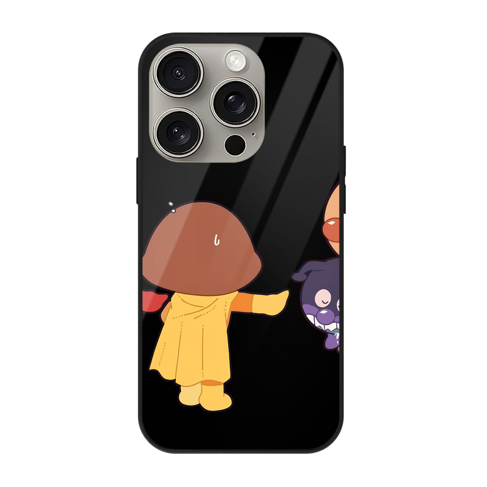 （画像用） アンパンマン Anpanman 【iPhone15Pro対応】スマホケース 耐衝撃＆黄変防止 背面ガラス