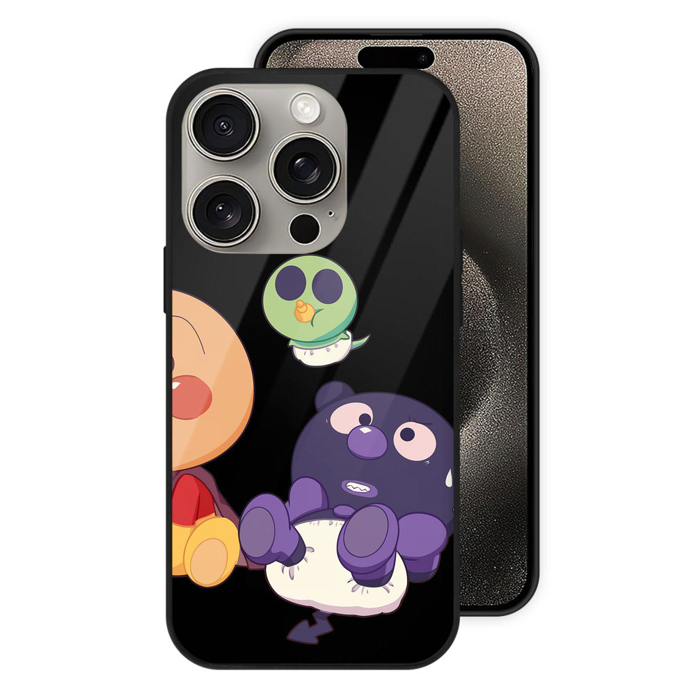 （画像用） アンパンマン Anpanman 【iPhone15Pro対応】スマホケース 耐衝撃＆黄変防止 背面ガラス