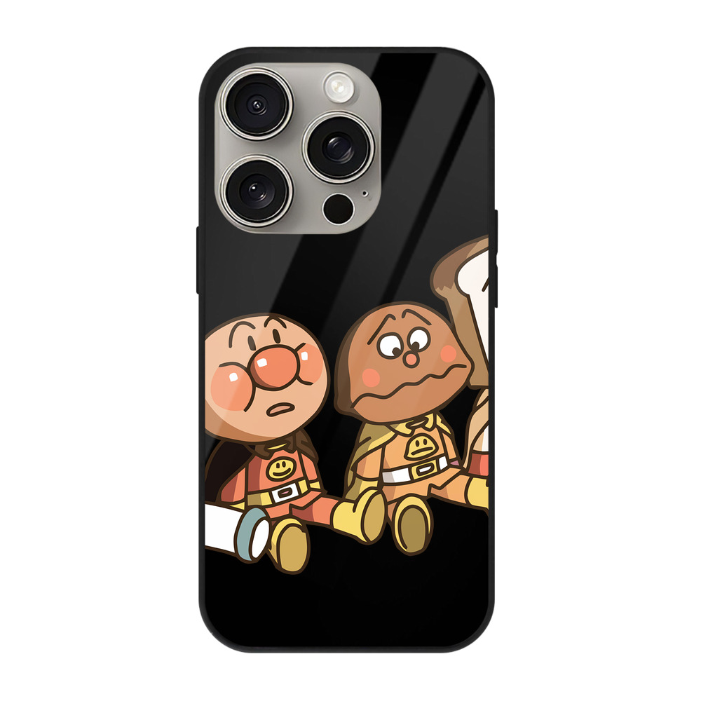 （画像用） アンパンマン Anpanman 【iPhone15Pro対応】スマホケース 耐衝撃＆黄変防止 背面ガラス