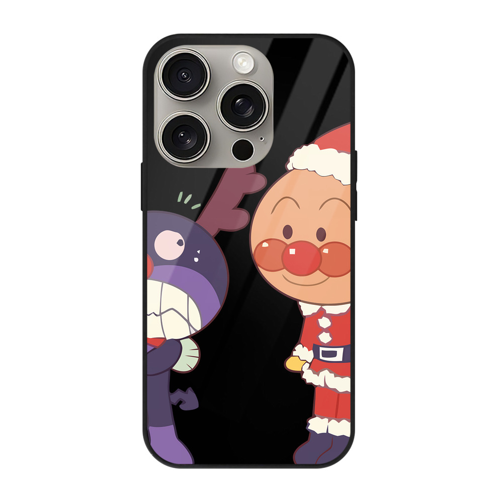 （画像用） アンパンマン Anpanman 【iPhone15Pro対応】スマホケース 耐衝撃＆黄変防止 背面ガラス