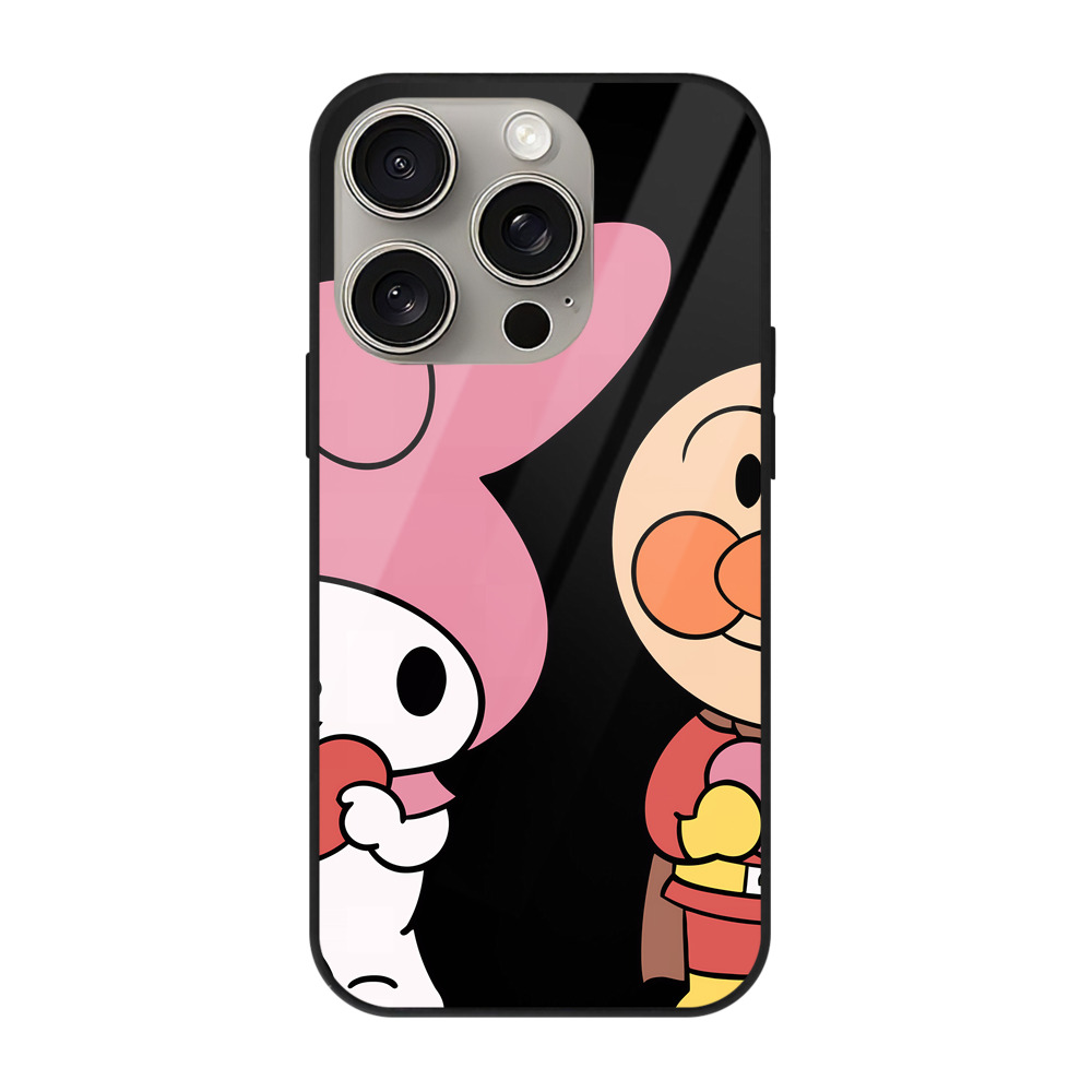 （画像用） アンパンマン Anpanman 【iPhone15Pro対応】スマホケース 耐衝撃＆黄変防止 背面ガラス