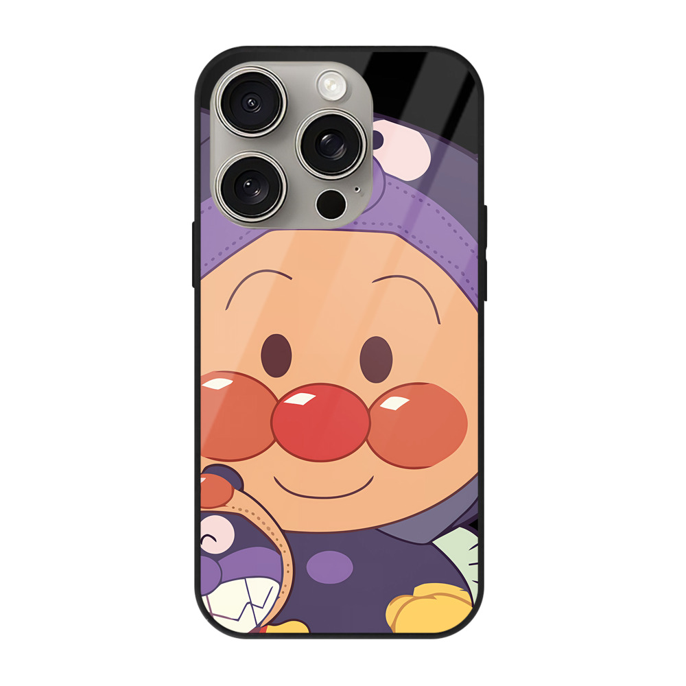 （画像用） アンパンマン Anpanman 【iPhone15Pro対応】スマホケース 耐衝撃＆黄変防止 背面ガラス