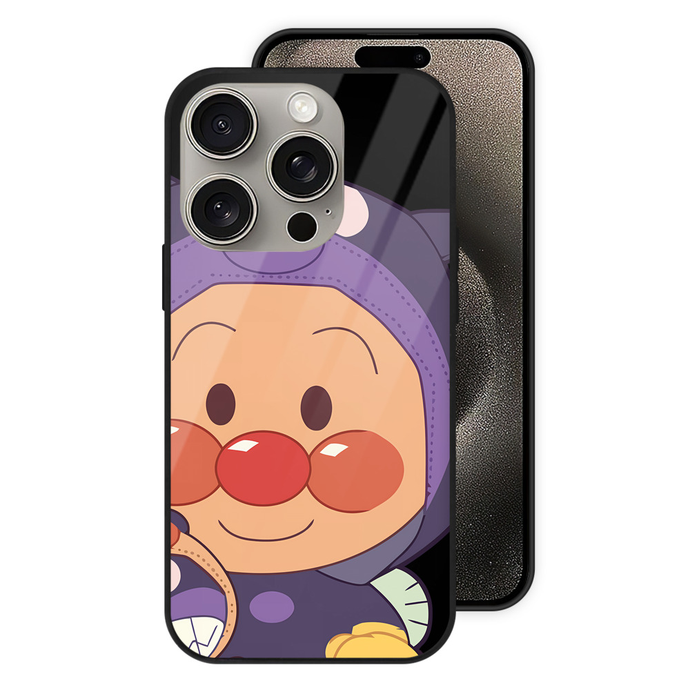 （画像用） アンパンマン Anpanman 【iPhone15Pro対応】スマホケース 耐衝撃＆黄変防止 背面ガラス