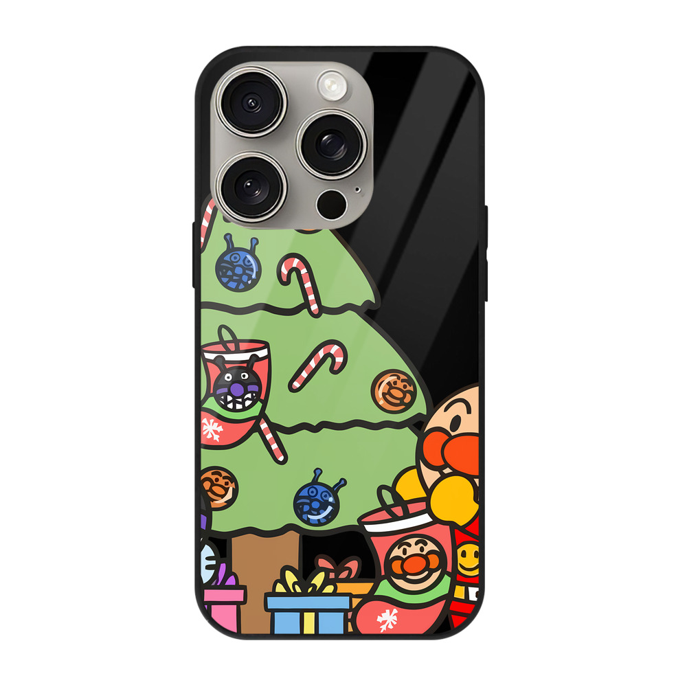 （画像用） アンパンマン Anpanman 【iPhone15Pro対応】スマホケース 耐衝撃＆黄変防止 背面ガラス
