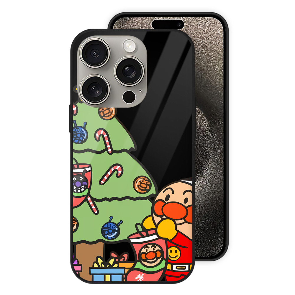 （画像用） アンパンマン Anpanman 【iPhone15Pro対応】スマホケース 耐衝撃＆黄変防止 背面ガラス