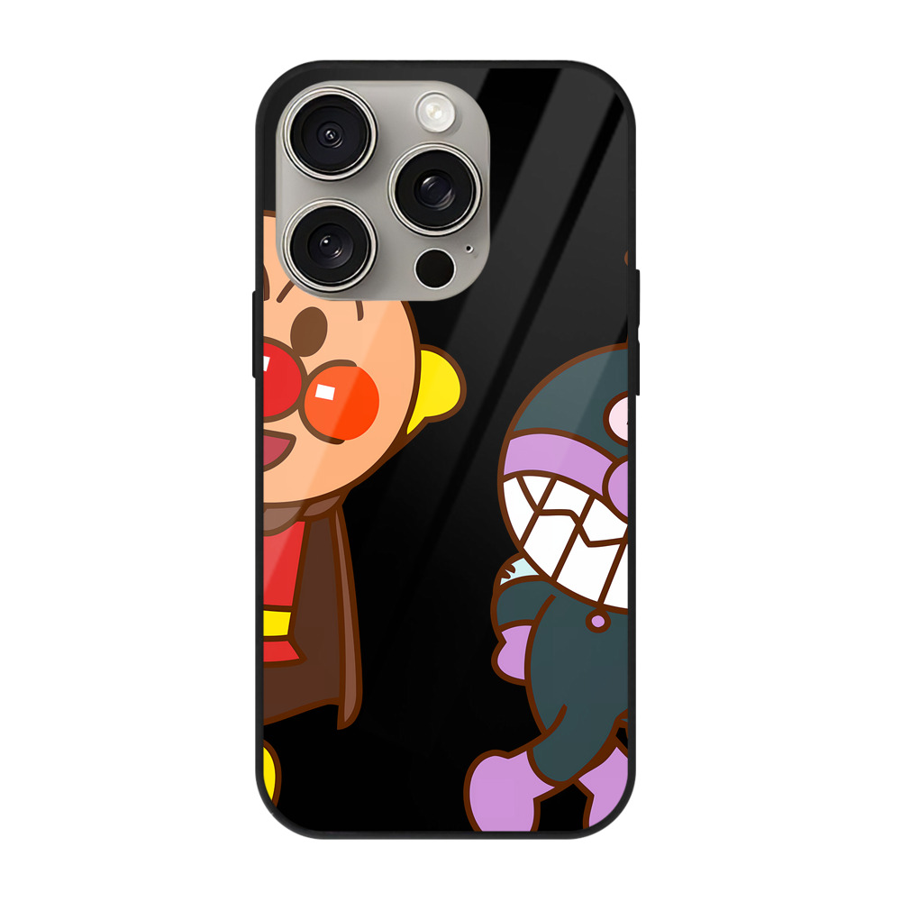 （画像用） アンパンマン Anpanman 【iPhone15Pro対応】スマホケース 耐衝撃＆黄変防止 背面ガラス